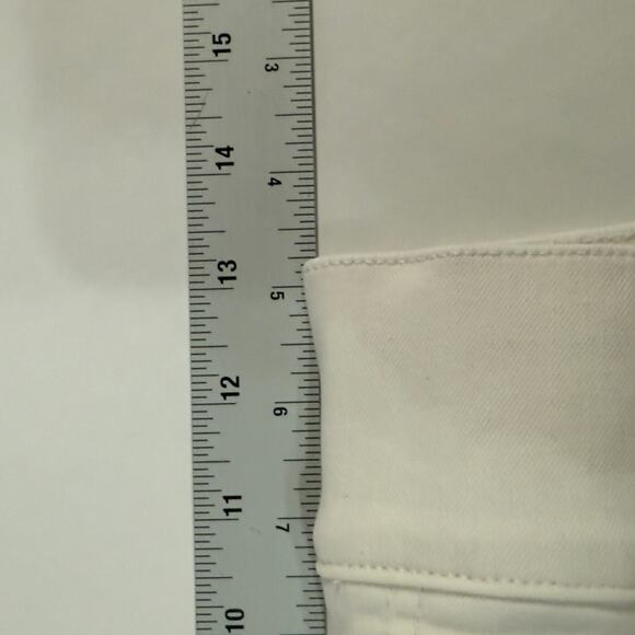 Spanx 1X Seamed Front Wide Leg Jeans Stretch High Rise Core Shaping Ecru White - Picture 10 of 12